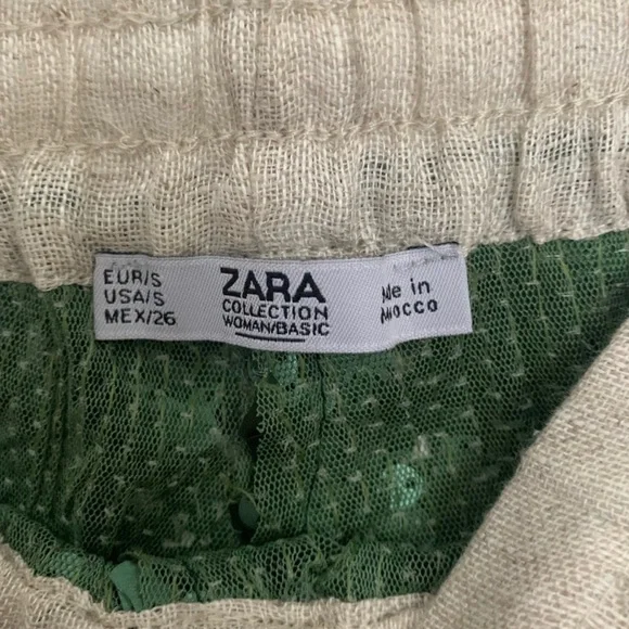 Zara Matte Green Sequin Shorts Small - Picture 5 of 10